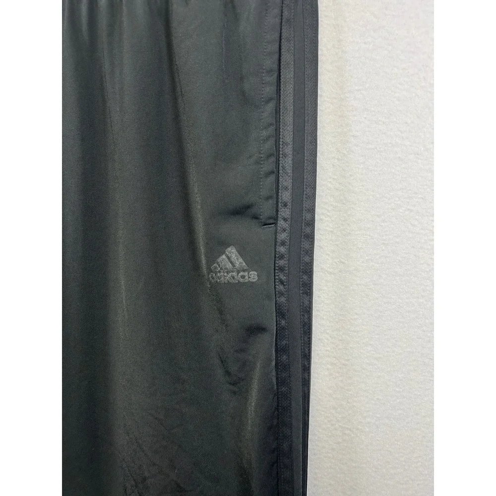 Athleisure Adidas Mens 2XL Black Straight Leg 3-Stripe Track Pants Activewear‎